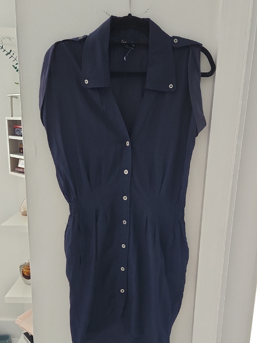 Caribbean Queen Navy Collared Shirt